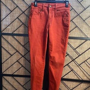 GENTLY USED NOBO MID RISE SKINNY JEANS SIZE 7 ORANGE SUPER SOFT